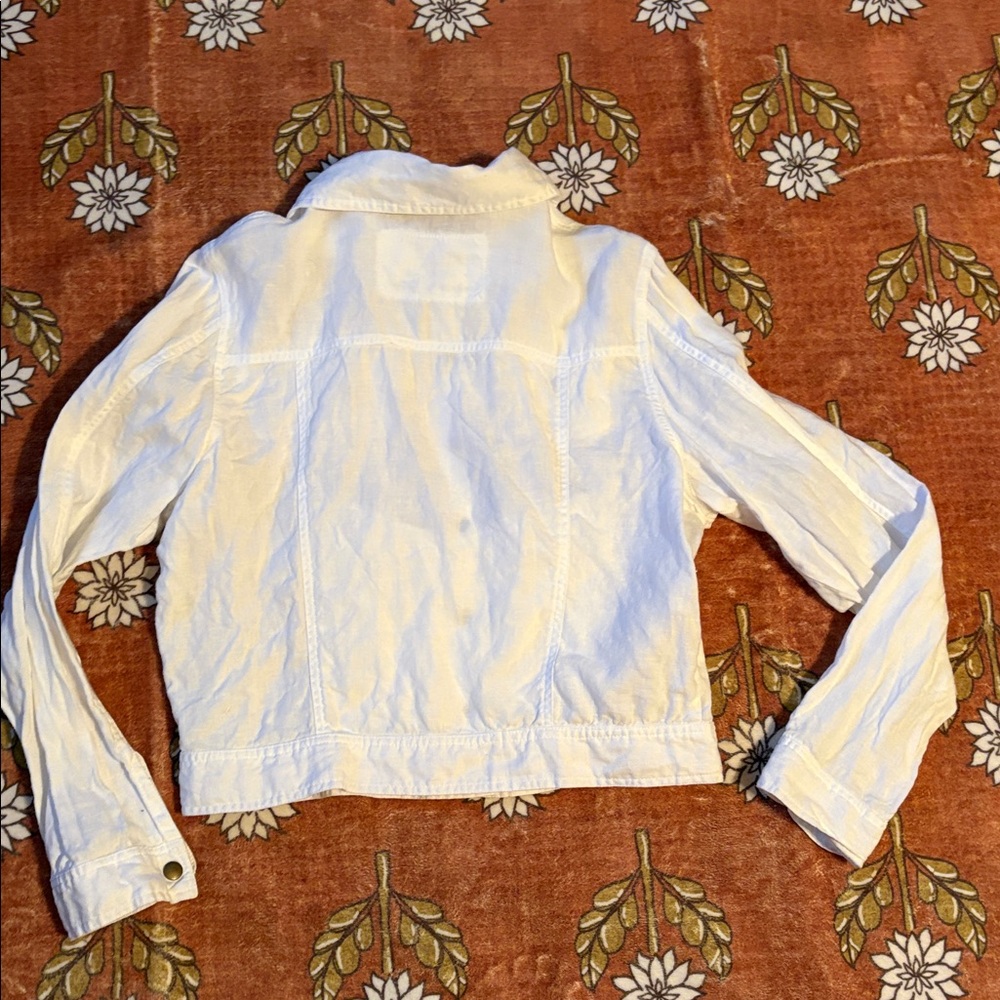 NotPerfectLinen Snap Collared Jacket size M/L - Picture 7 of 8